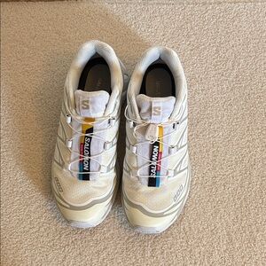 Salomon Cream and White Athletic Shoes